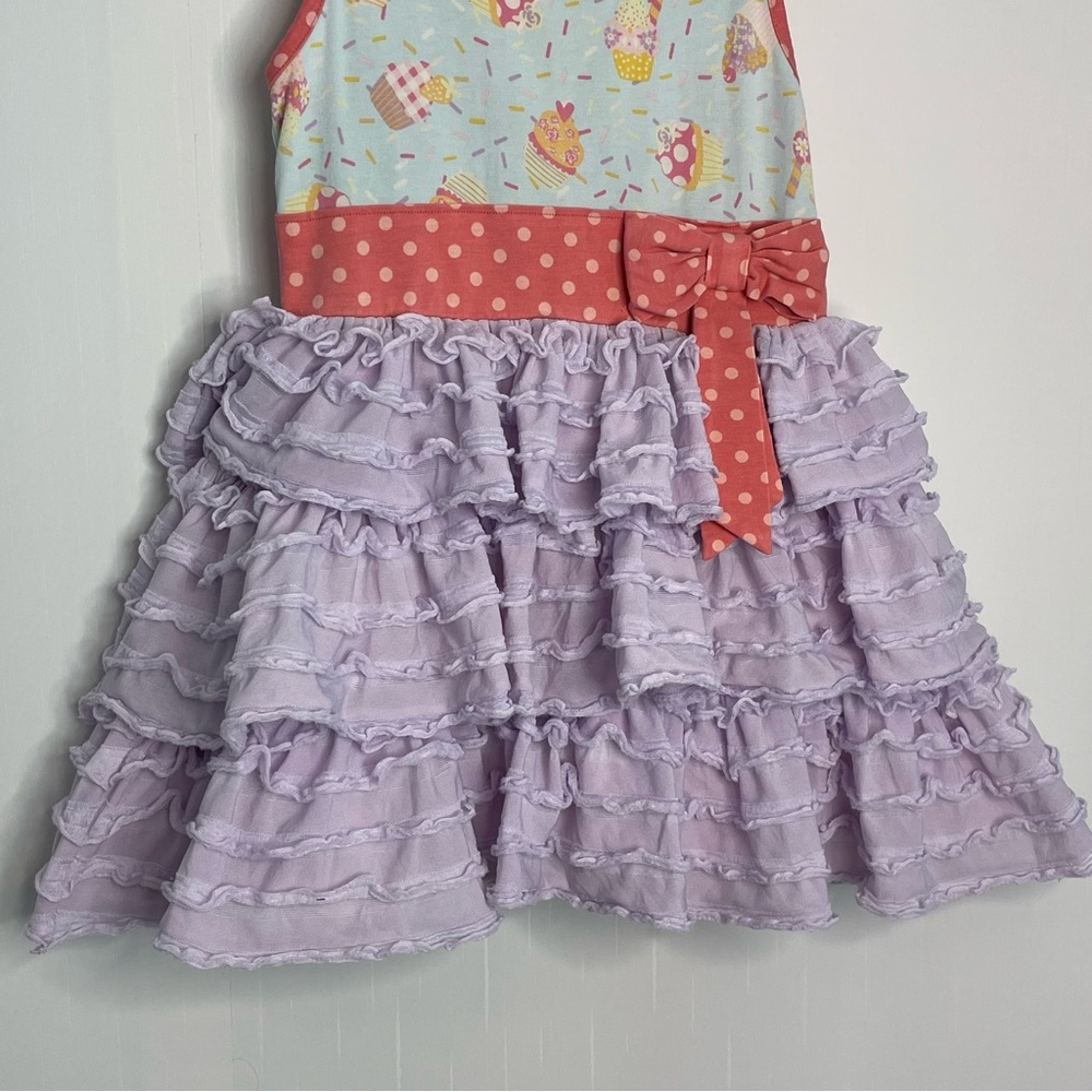 Matilda Jane Girls Brilliant Daydream Lets Eat Cake Cupcake Sundress Size 4 - Picture 3 of 10